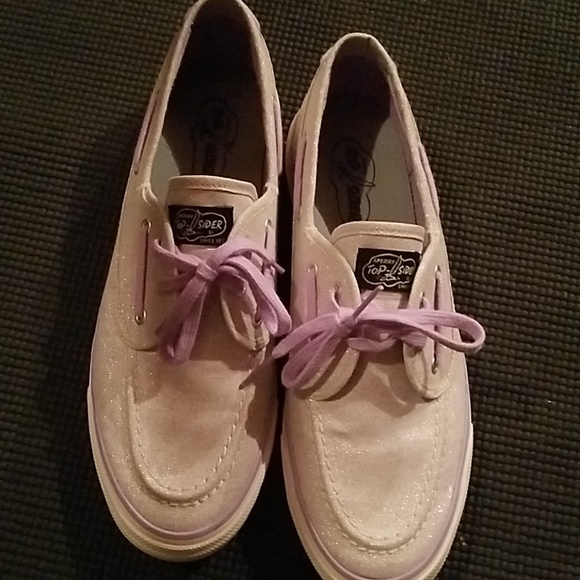 Sperry Shoes - Gray sparkly sperry
